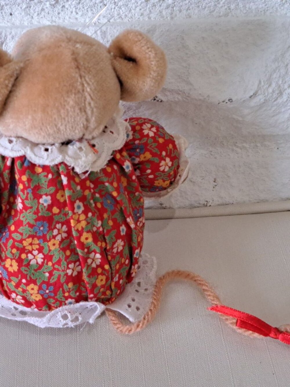 Vintage 80's Miss Molly Mouse Pomander Floral Dress Christmas Decor 1980s Avon - Picture 5 of 11